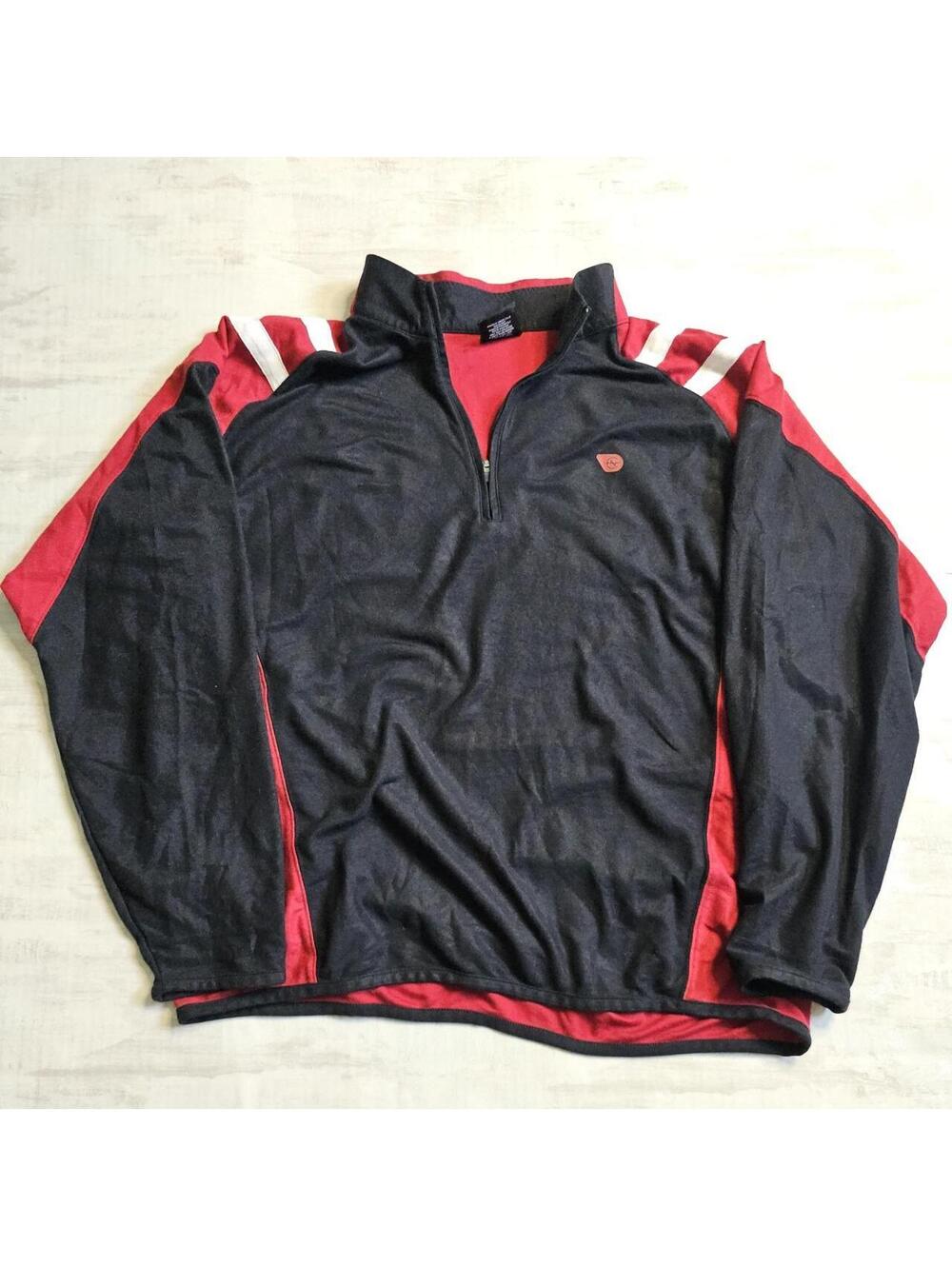 Nautica Competition black & red cotton quarter zip sweatshirt Size XL